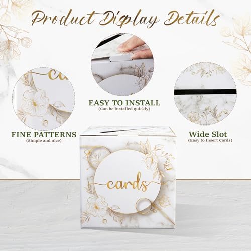 OurWarm White Card Box with Gold Flower Design