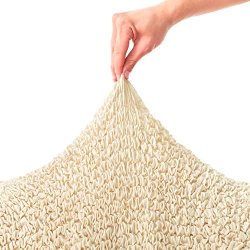 PAULATO BY GAICO Ottoman Cover Stool Cover Pouf Slipcover - Cream