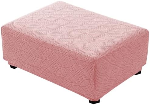 Bifaunvogel Rectangle Folding Ottoman Cover with Elastic Bottom S Pink