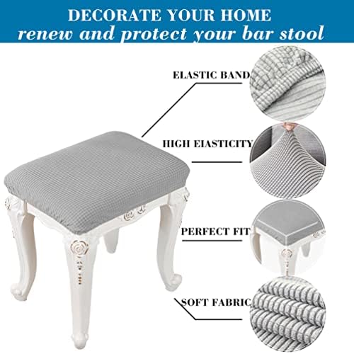 Light Grey Stool Covers 2 Pack Stretch Bar Stool Covers with Elastic Band