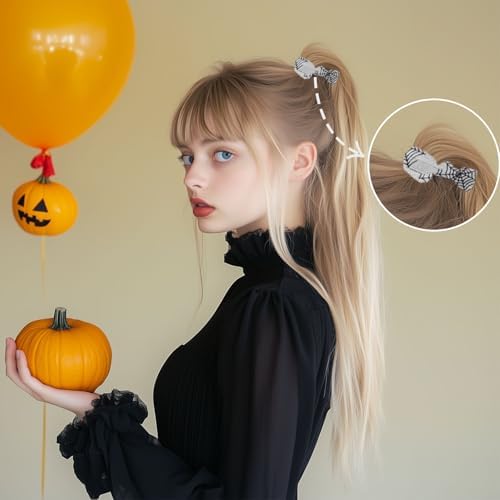 6Pcs Halloween Hair Ties for Girls Witch Theme Party Favors