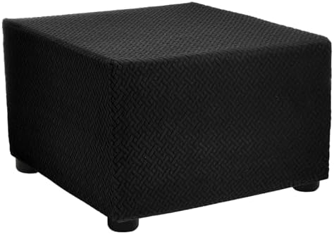 Uxcell Stretch Ottoman Cover for Foot Stool Living Room Bedroom Black Medium