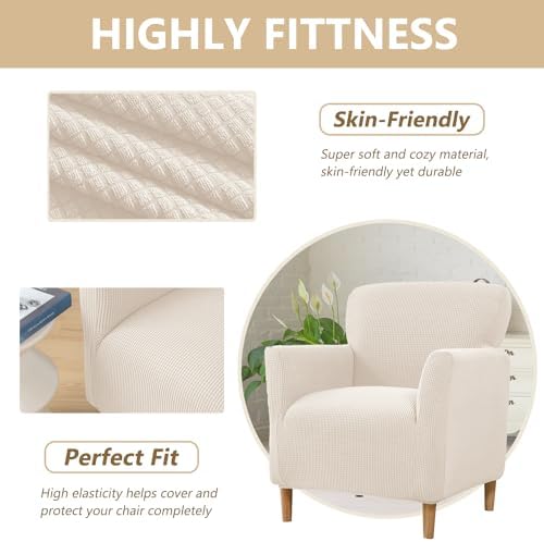 Gollense Armchair Slipcover Luxury Waffle Cover with Arms