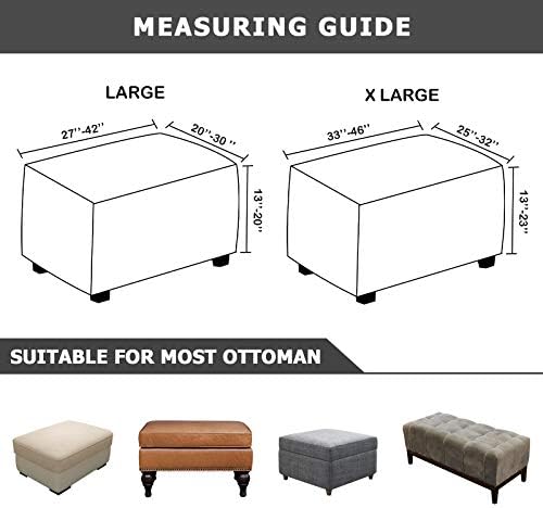 Real Velvet Plush Fabric Ottoman Cover - Stretchable Elastic Bottom