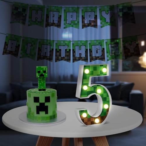 85 Inch Pixel Light Up Number Birthday Decor