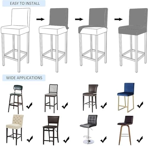 Red Swivel Bar Stool Covers Set of 4 for Low Back Chairs