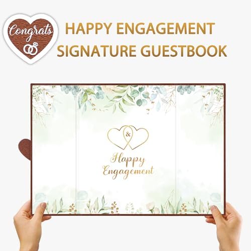 DARUNAXY Sage Green Engagement Guest Book