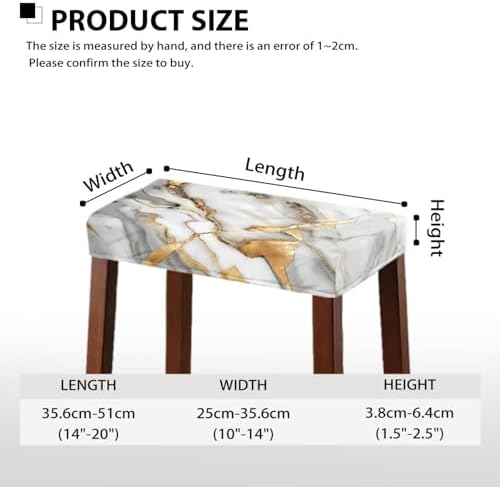 Marble Print Bar Stool Covers Set of 2