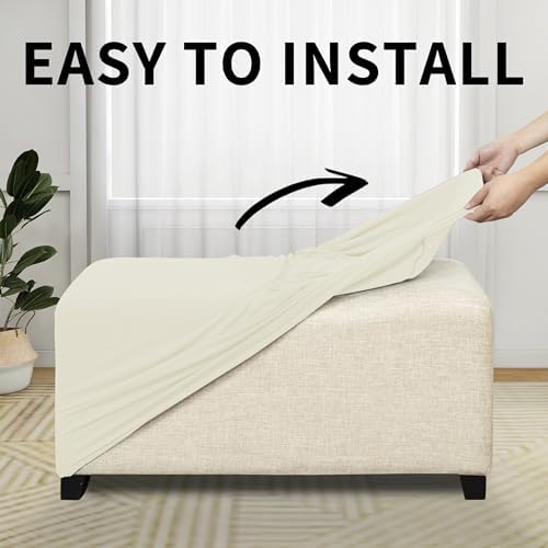 Easy-Going Dual Waterproof Stretch Ottoman Cover for Living Room