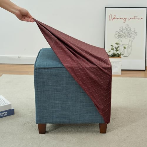 Rhyii Square Ottoman Slipcover with Elastic Bottom
