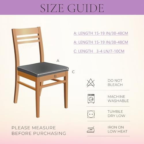Dining Chair Seat Covers Set of 4 Stretch Jacquard Removable Washable
