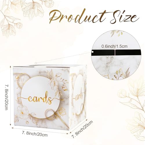 OurWarm White Card Box with Gold Flower Design