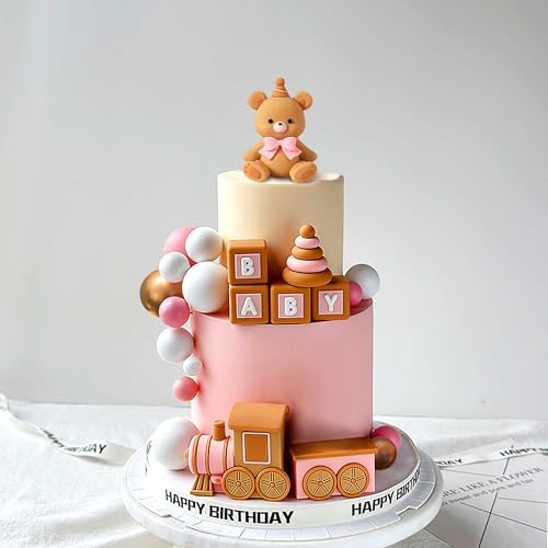JeVenis Pink Luxury Bear Cake Decoration Set