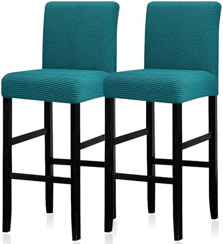 Lellen Bar Stool Covers Set of 2 Peacock Blue