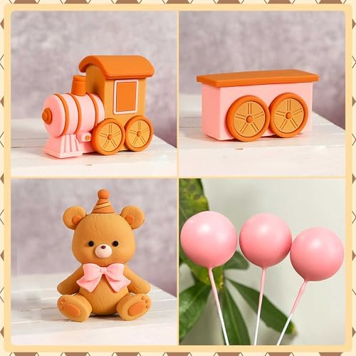 JeVenis Pink Luxury Bear Cake Decoration Set