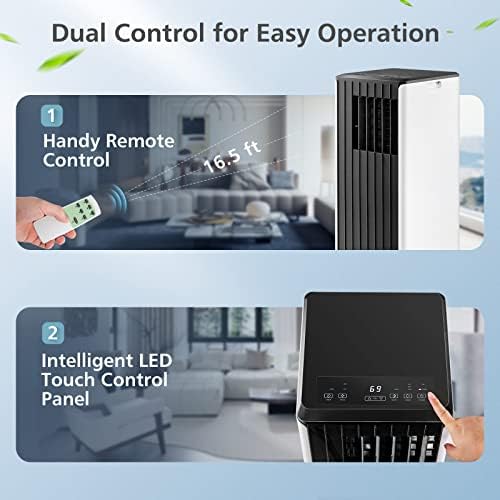 PETSITE 8000 BTU Portable AC Unit with Dehumidifier and Fan