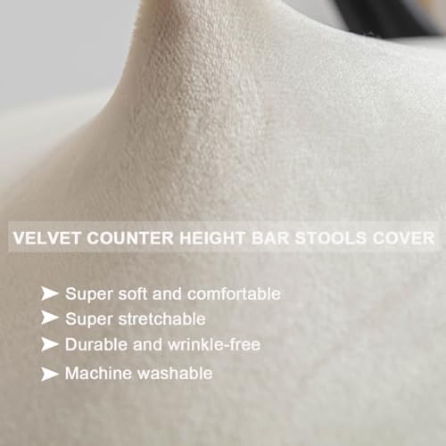 Levoberg Stretch Velvet Bar Stool Cover for Counter Height Stools
