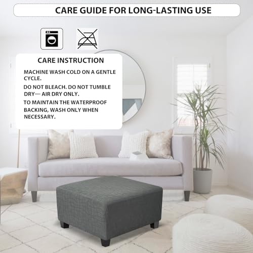 Soft Stretch Jacquard Square Ottoman Cover