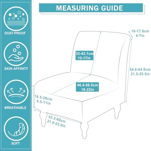 Liykimt Armless Accent Chair Cover Slipcover - Gray