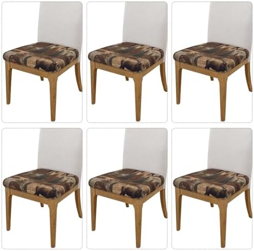 6PCS Stretch Seat Covers Set for Dining Room and Kitchen