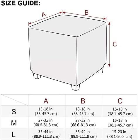 Square Folding Ottoman Slipcover with Elastic Band