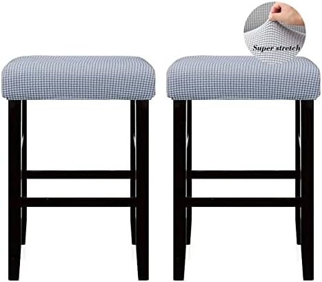 Light Grey Stool Covers 2 Pack Stretch Bar Stool Covers with Elastic Band