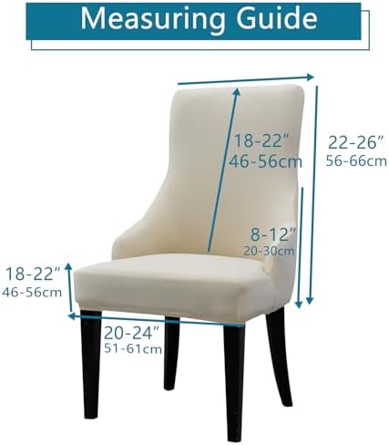 Liykimt Stretch Wingback Chair Slipcover Black Set of 2