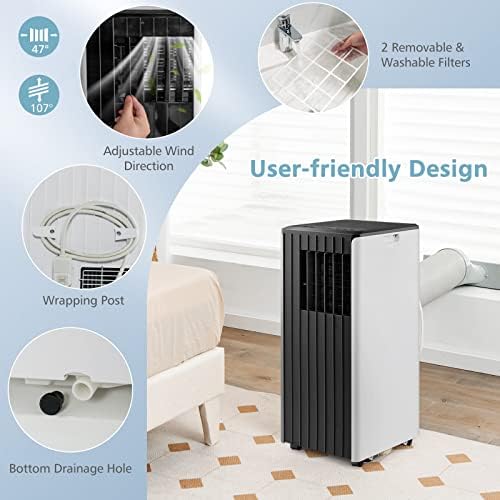 PETSITE 8000 BTU Portable AC Unit with Dehumidifier and Fan