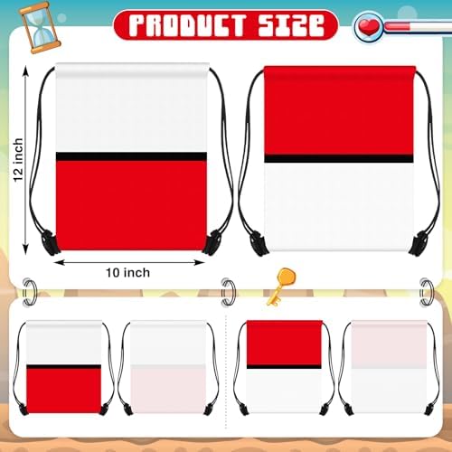 Yiyiring Cartoon Drawstring Bags Bulk Red White Party Favors