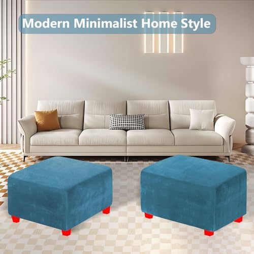 Velvet Stool Cover with Elastic Bottom for 20x20 to 42x42 Ottomans