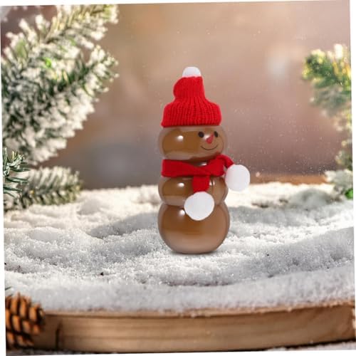 12 Set Snowman Shaped Juice Bottles with Scarves and Hats