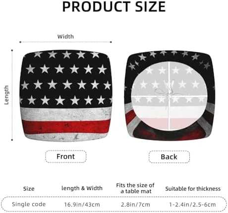 Ouqiuwa American Flag Square Chair Covers Set of 4 for Dining Chairs