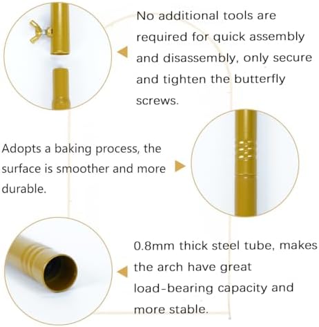 Vincidern 66 Ft Gold Wedding Arch Backdrop Stand for Parties
