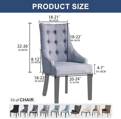 Lellen Wingback Chair Slipcover - Patterned Stretch Cover for Dining and Living Rooms