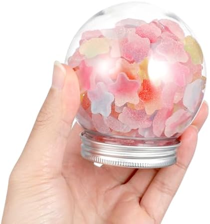 10pcs Clear Plastic Snow Globe Candy Containers with Aluminum Lid