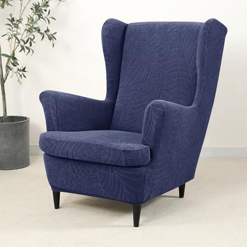 HFCNMY Wingback Chair Covers 2 Pieces Blue