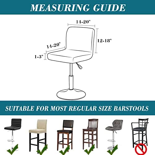 HFCNMY Bar Stool Covers 2 Pack Waterproof PU with Backs