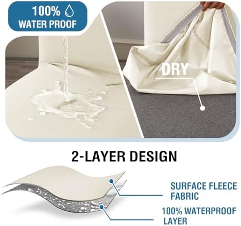 HVERSAILTEX Waterproof Dining Chair Covers Set of 4