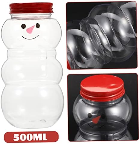Cabilock 10pcs Christmas Beverage Bottles Snowman Juice Containers with Lids