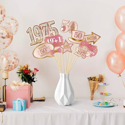 30Pcs 50th Birthday Photo Booth Props Kit