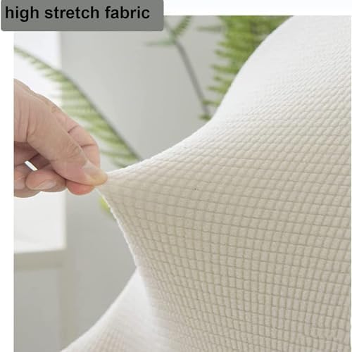 Modern Curved Back Bar Stool Slipcover 2PCS Yellowish White