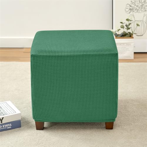 Stretch Jacquard Square Ottoman Cover for Stool and Footrest