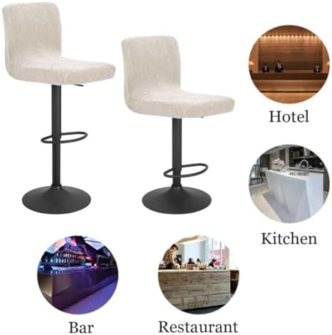 Bifaunvogel Bar Stool Cover with Back 4 Pack Beige Yellow