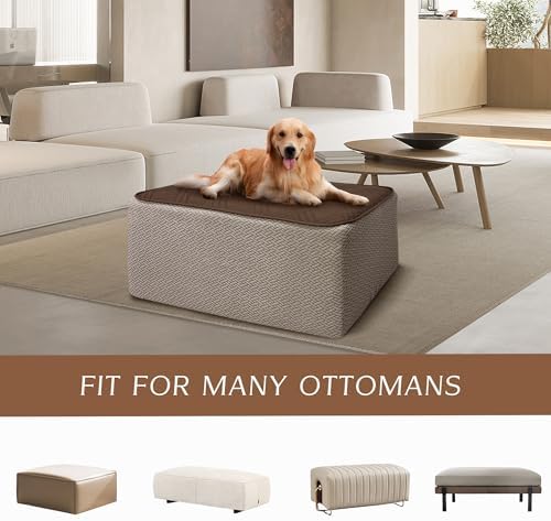 MEHIDFY Ottoman Cover Waterproof Stool Slipcover Quilted Stretch