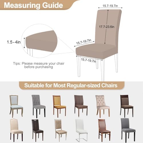 SearchI Dining Chair Covers Set of 4 Beige Rhombus