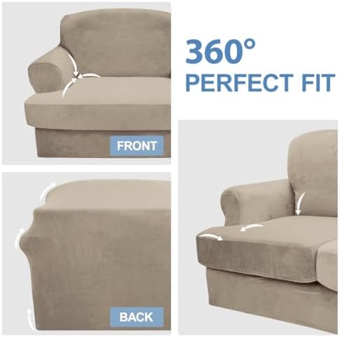 CUCRAF Velvet Sofa Cover 4 Piece Set