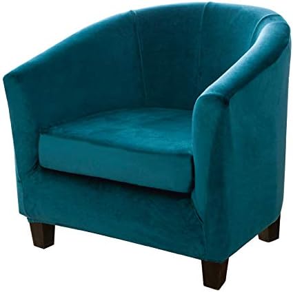 MIFXIN Velvet Green Tub Chair Slipcover 2 Piece Set