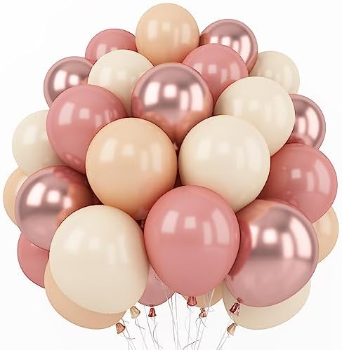 Retro Blush Pink Balloons 60 Pack 12 Inches