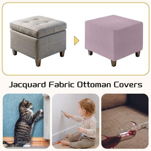 Uxcell Ottoman Cover Square Light Purple Small