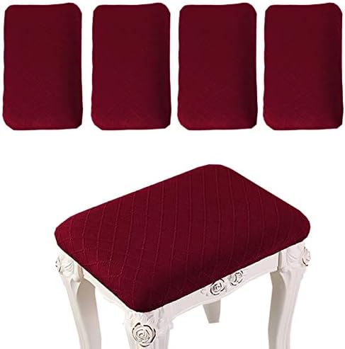 ANWUCHEN Rectangular Stool Covers 4 Pack Red
